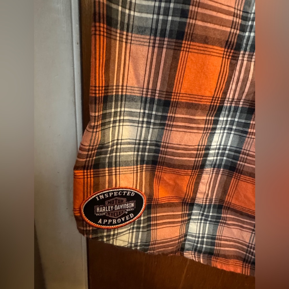 HARLEY-DAVIDSON Women’s Size L Shirt Snap Front Plaid Short Sleeve HD Logo - Picture 9 of 9